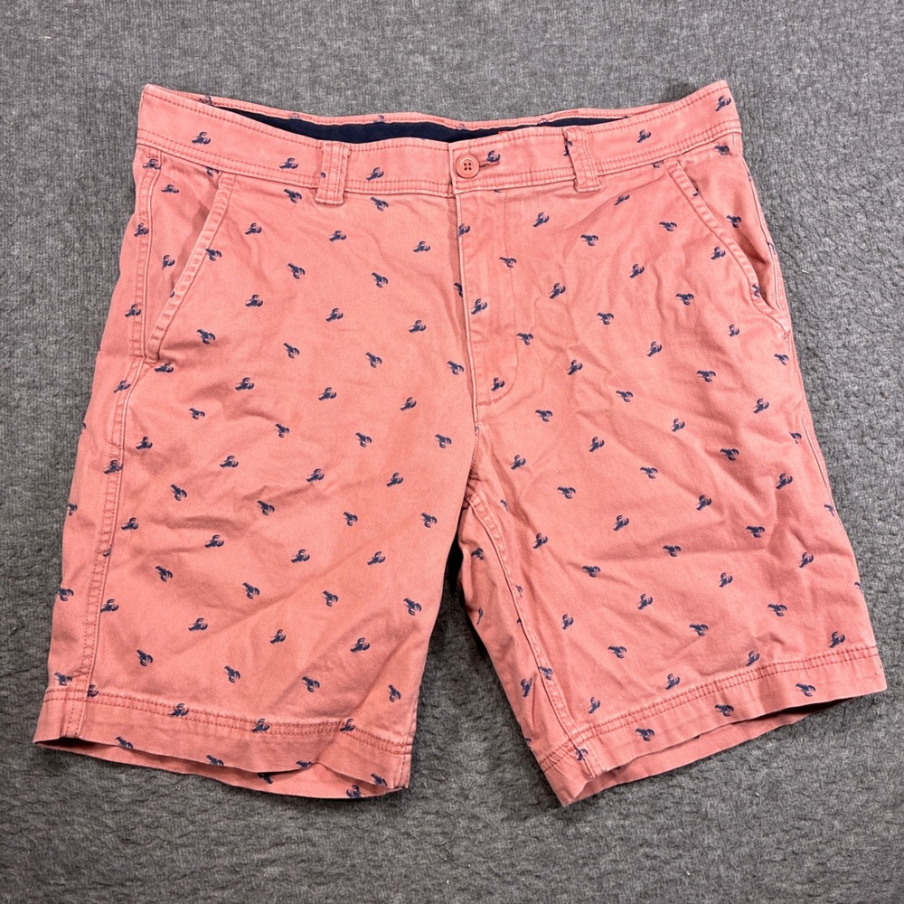 St John's Bay Lobster Shorts Men 36 Pink Comfort Stretch Flat Front Beach Travel